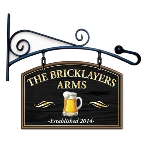 metal sign hanging brackets|pub sign hanging bracket.